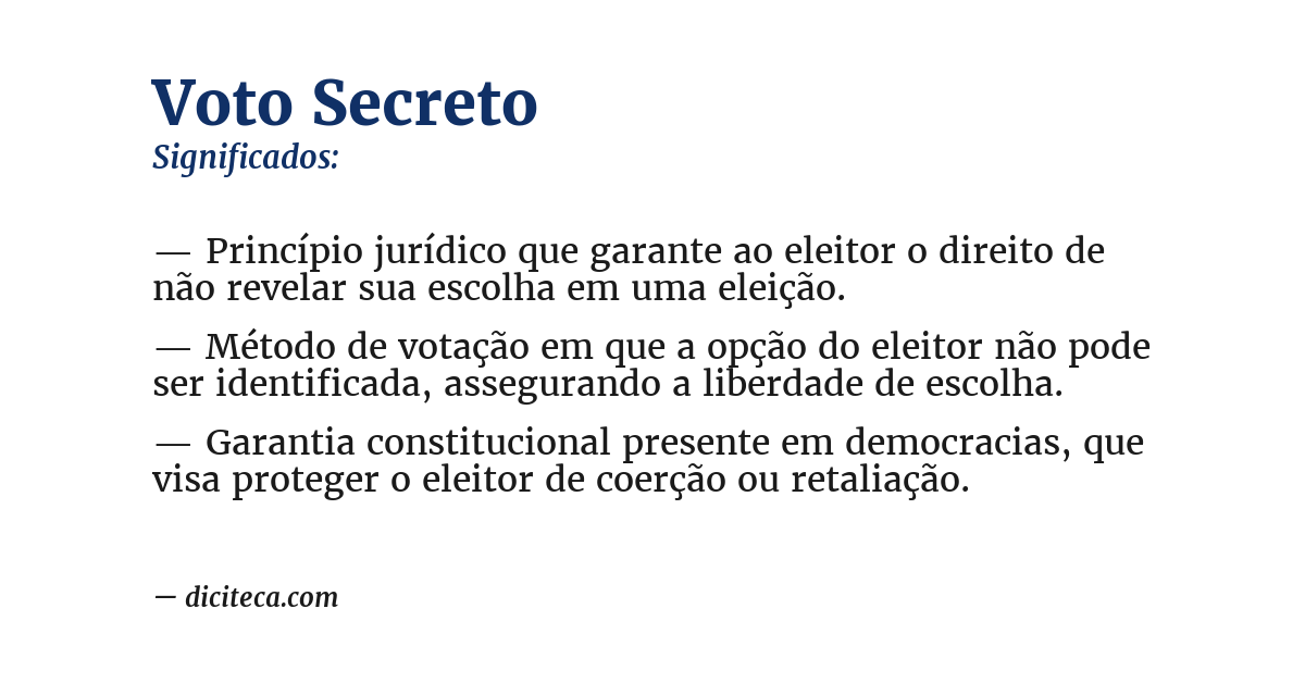 Significado de voto secreto