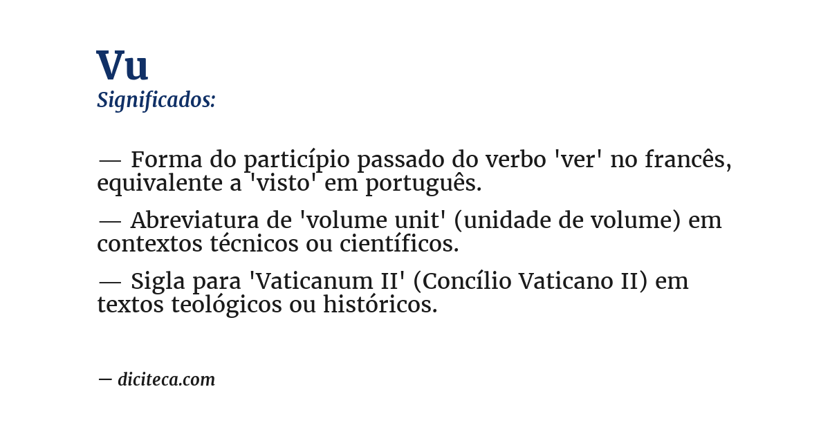 Significado de vu