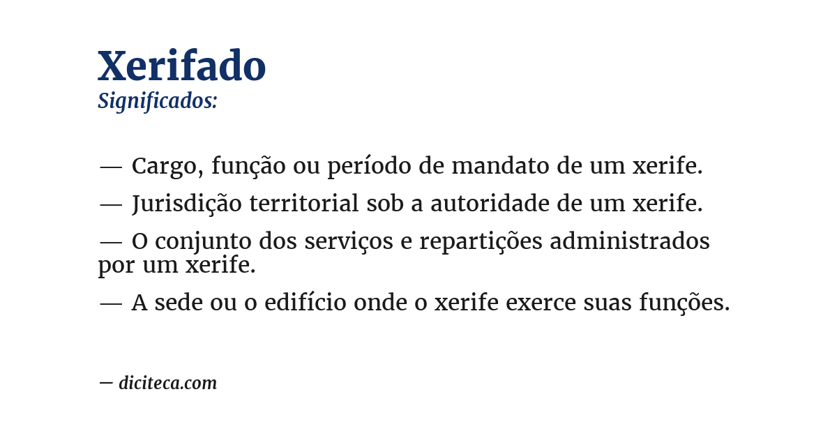 Significado de xerifado