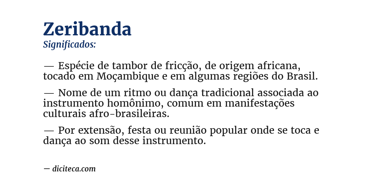 Significado de zeribanda