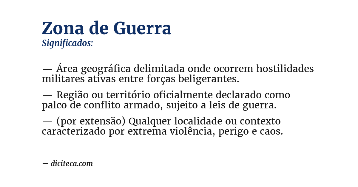 Significado de zona de guerra