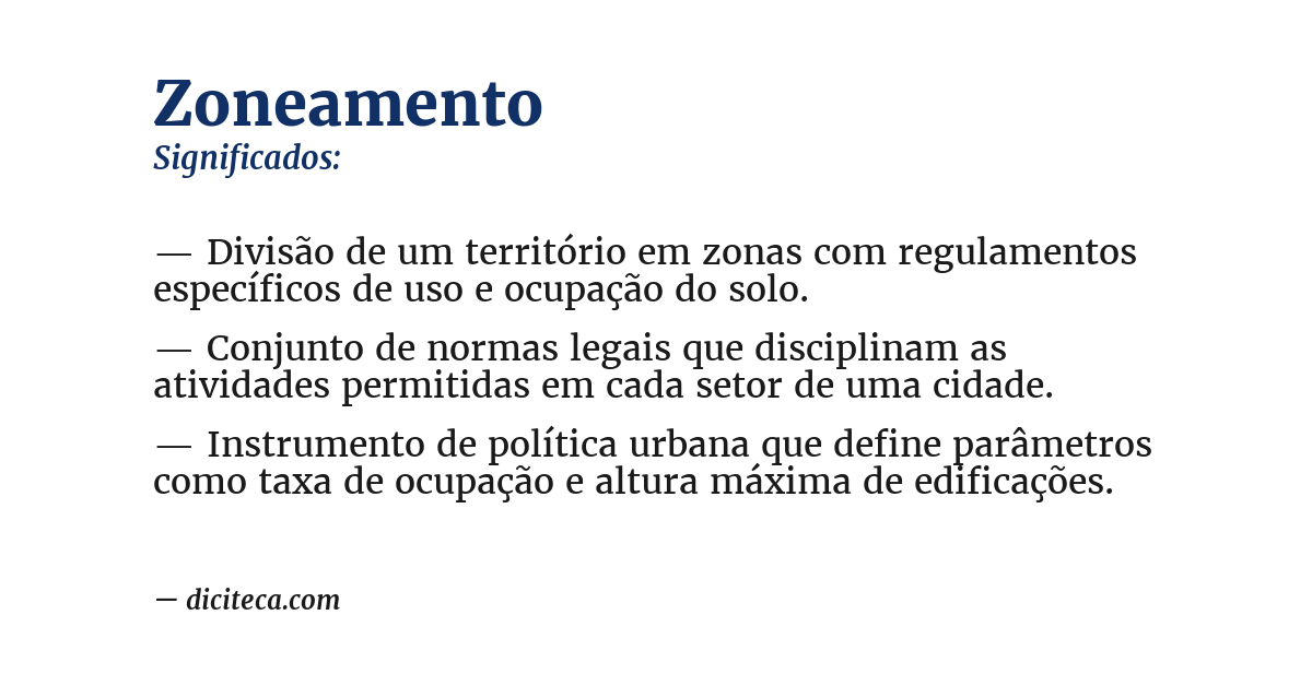 Significado de zoneamento