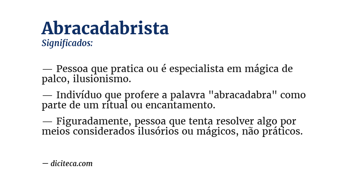 Significado de abracadabrista