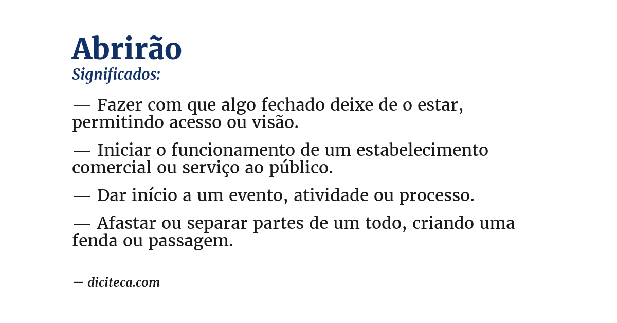 Significado de abrirão