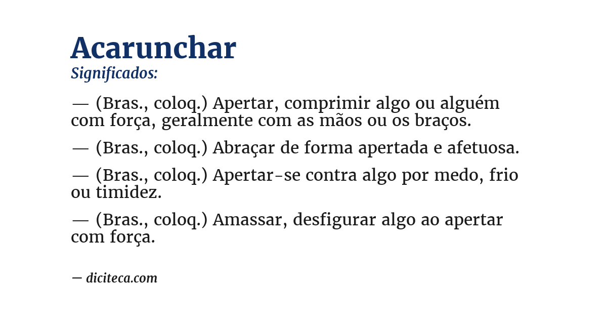 Significado de acarunchar