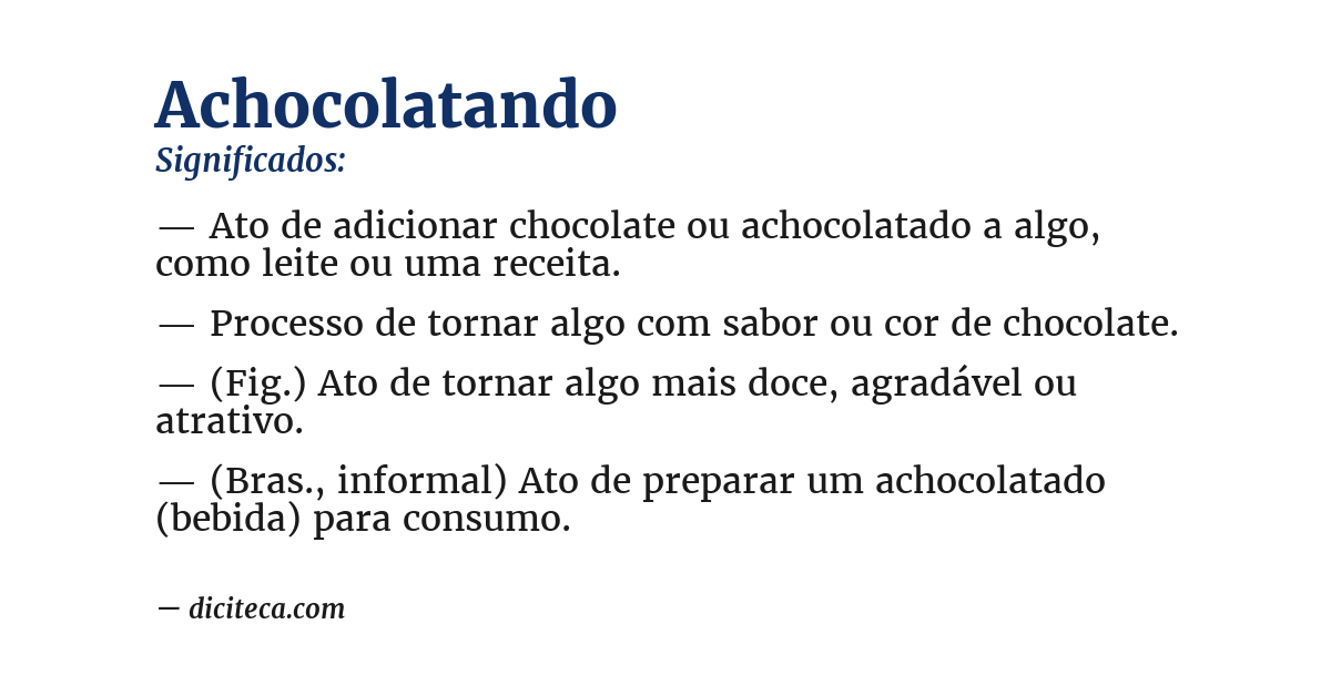 Significado de achocolatando