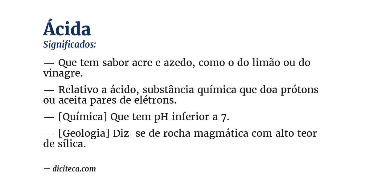 Significado de ácida