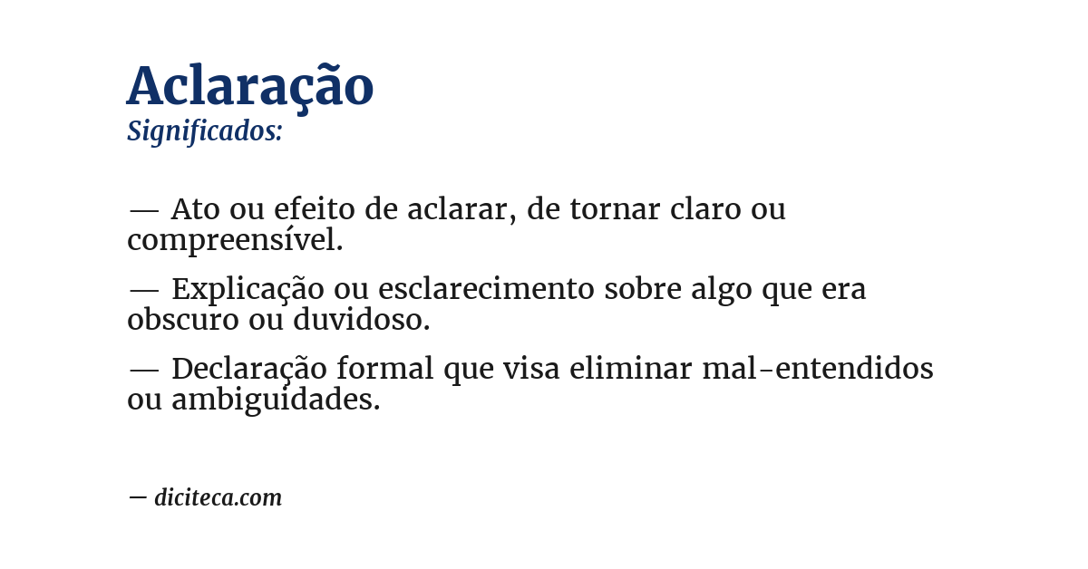 Significado de aclaração