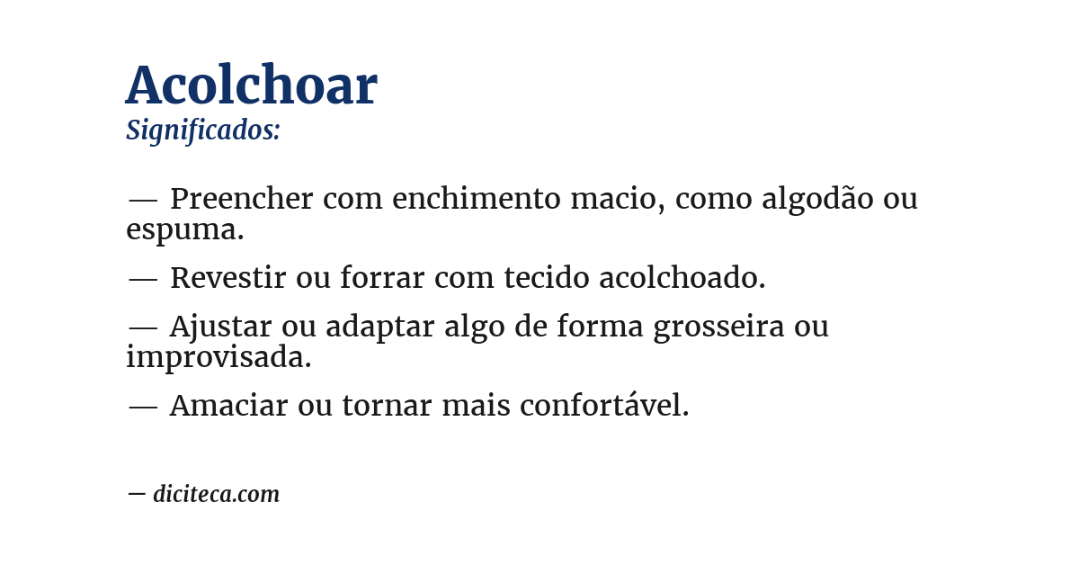 Significado de acolchoar