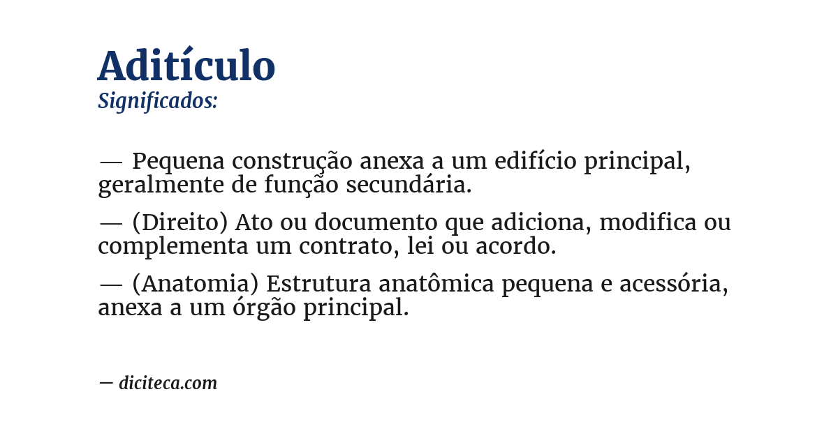 Significado de aditículo