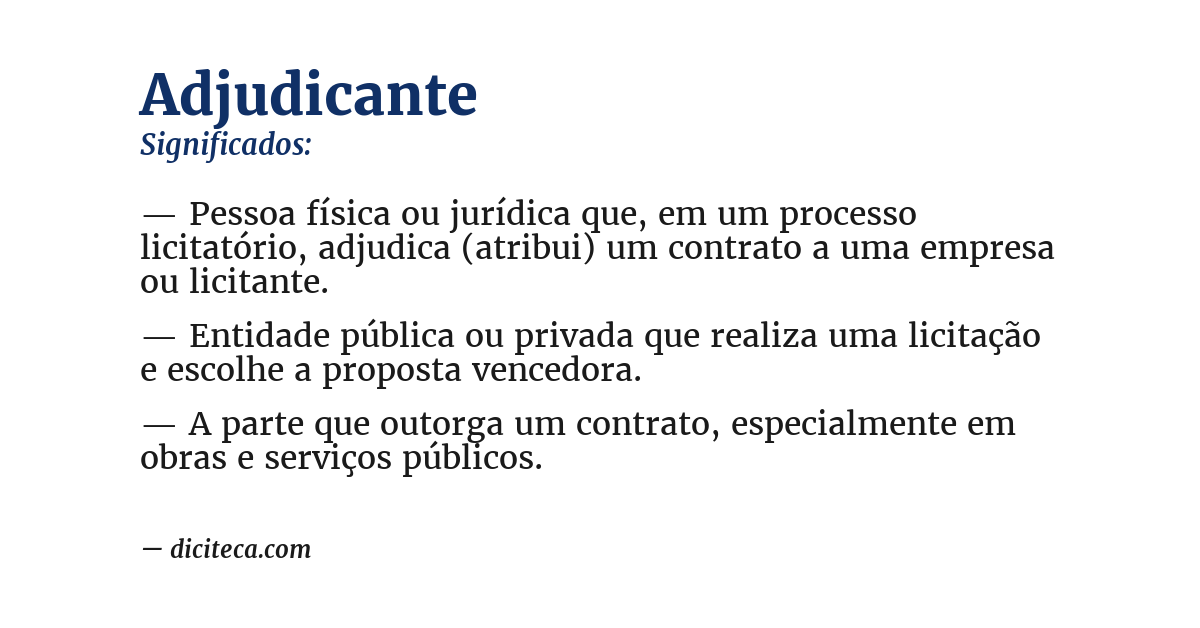 Significado de adjudicante