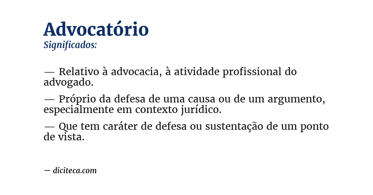 Significado de advocatório