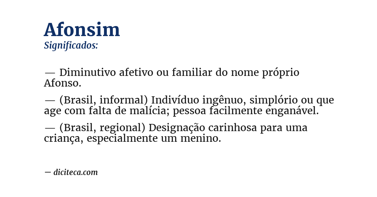 Significado de afonsim