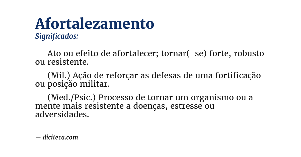 Significado de afortalezamento