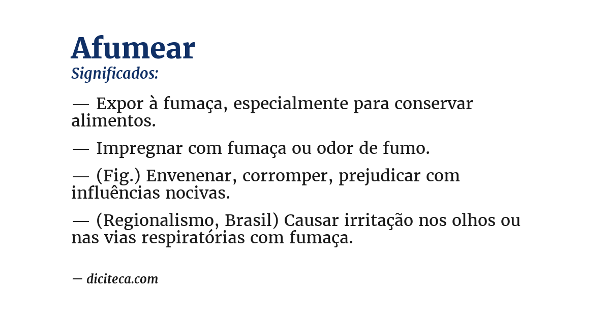 Significado de afumear