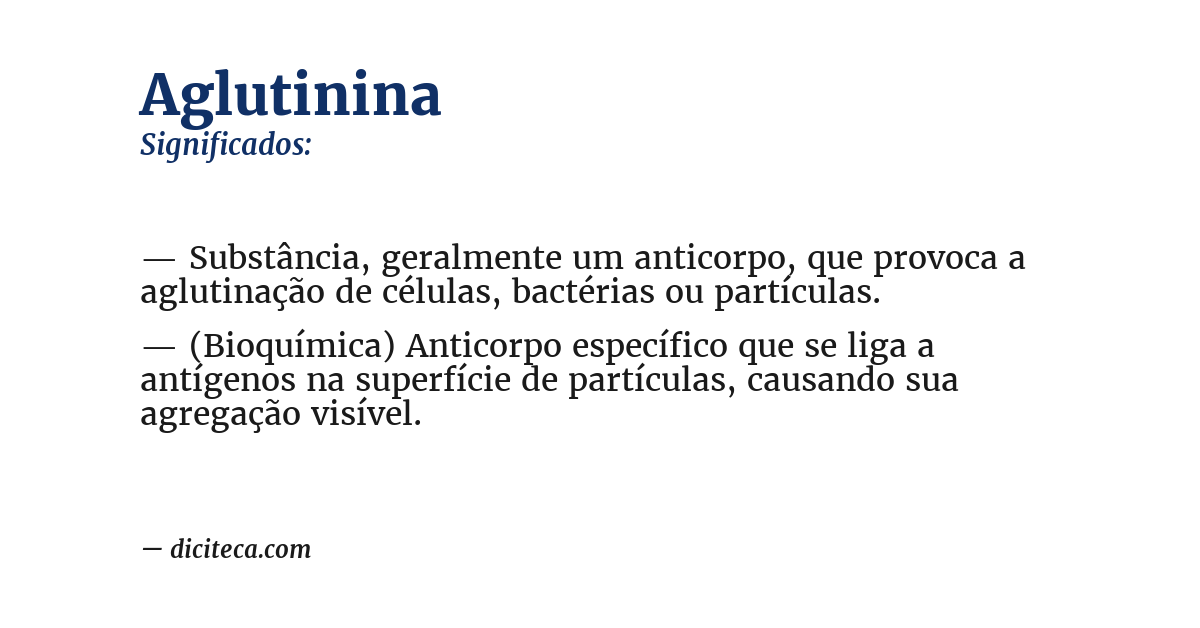 Significado de aglutinina