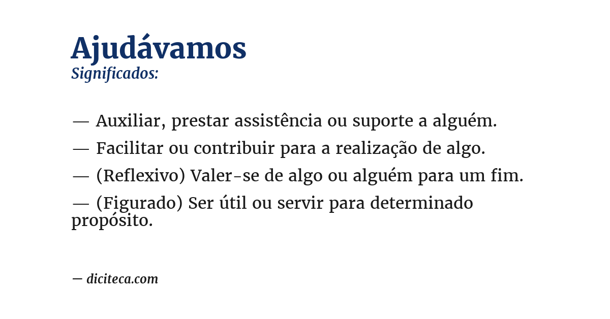 Significado de ajudávamos