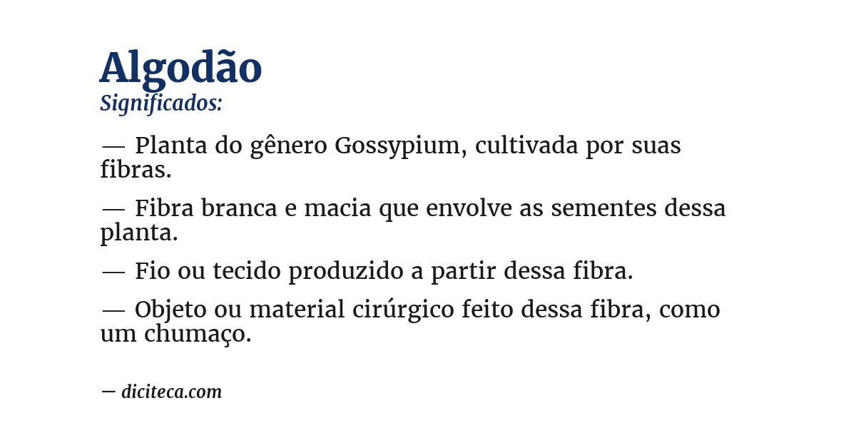 Significado de algodão