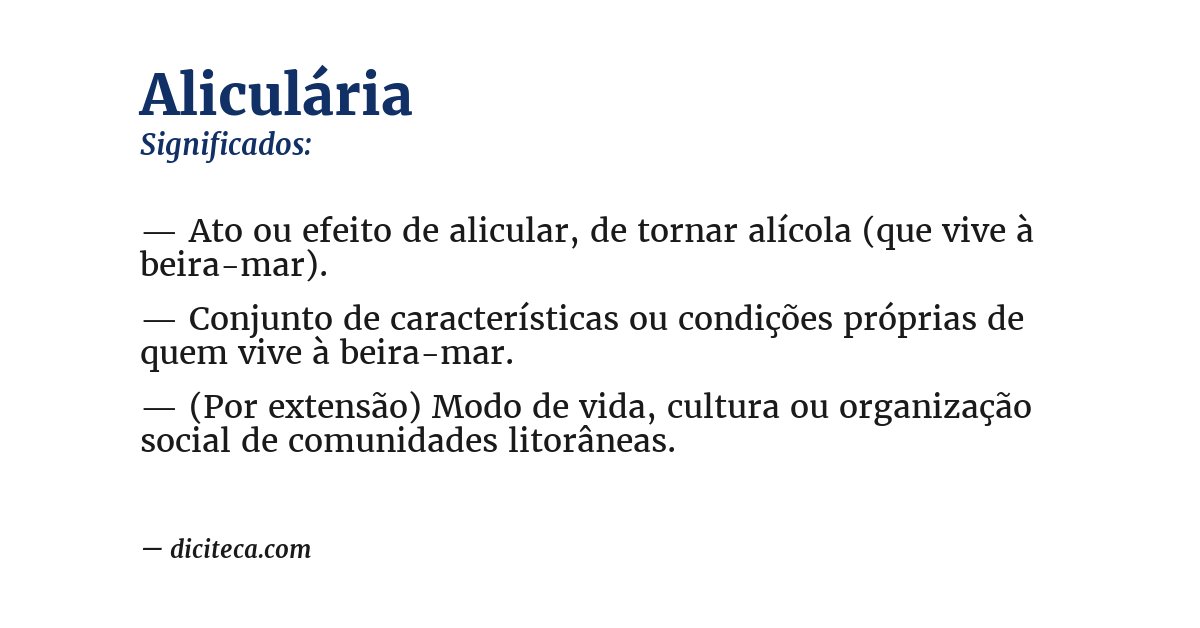 Significado de aliculária