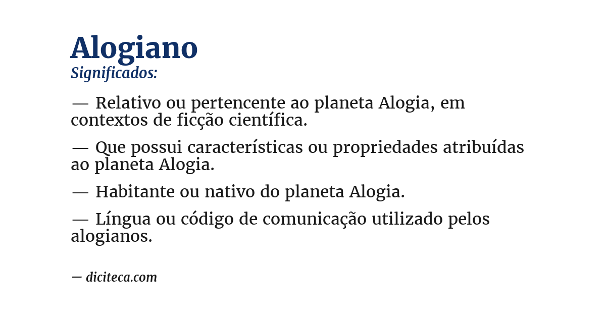 Significado de alogiano