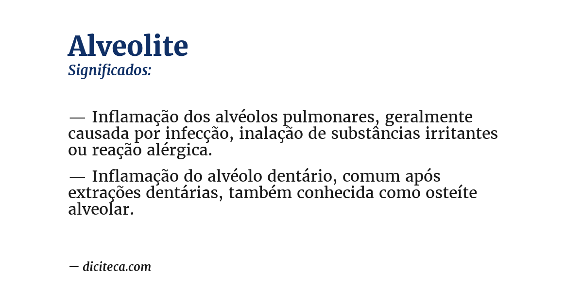 Significado de alveolite