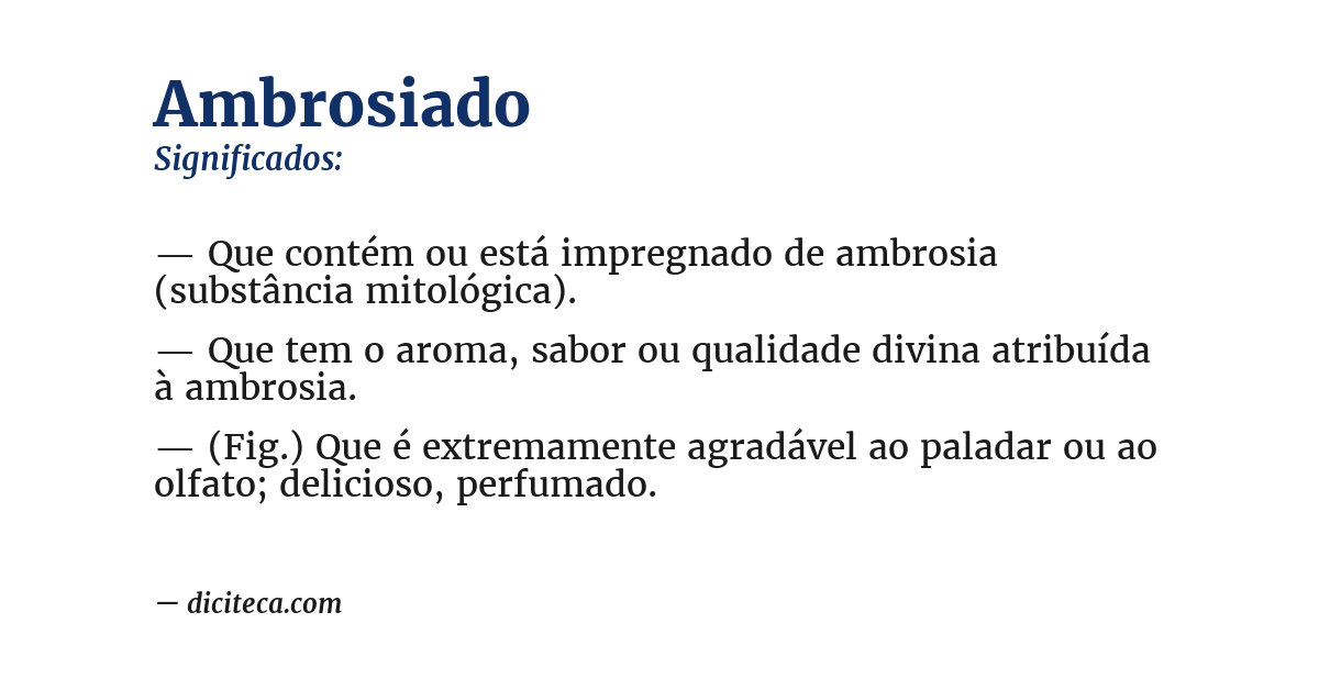 Significado de ambrosiado