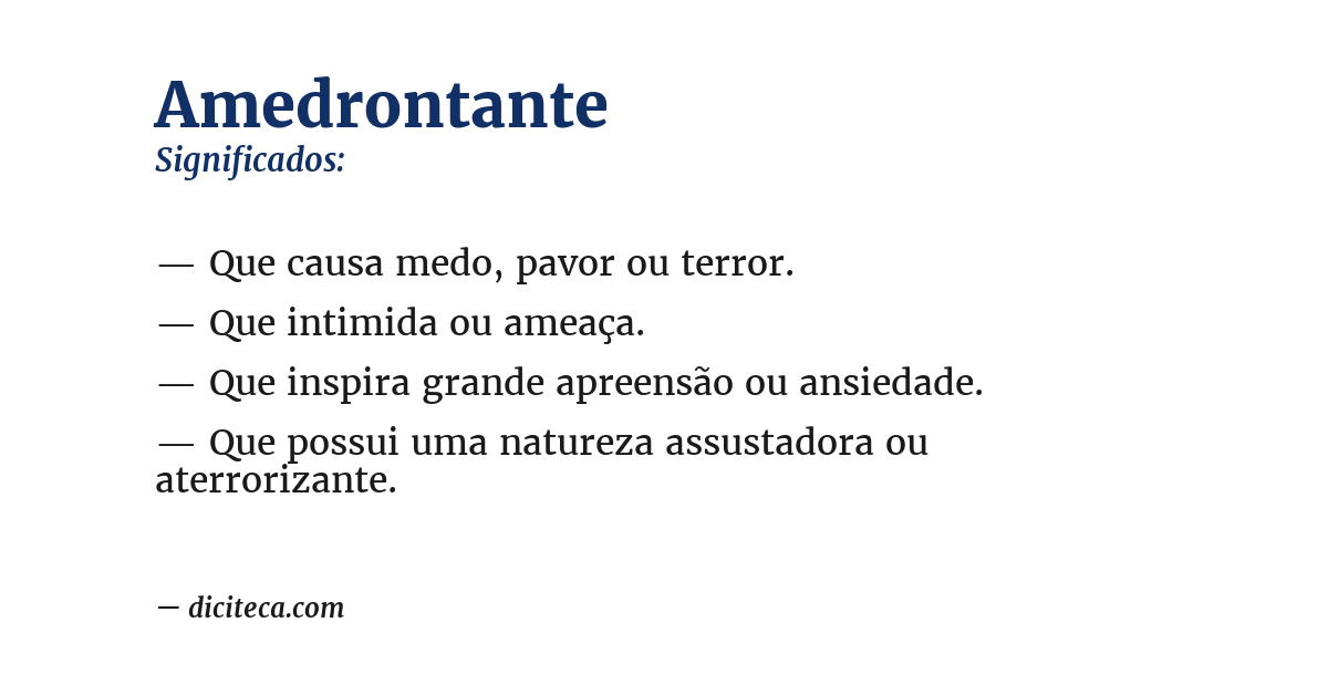 Significado de amedrontante