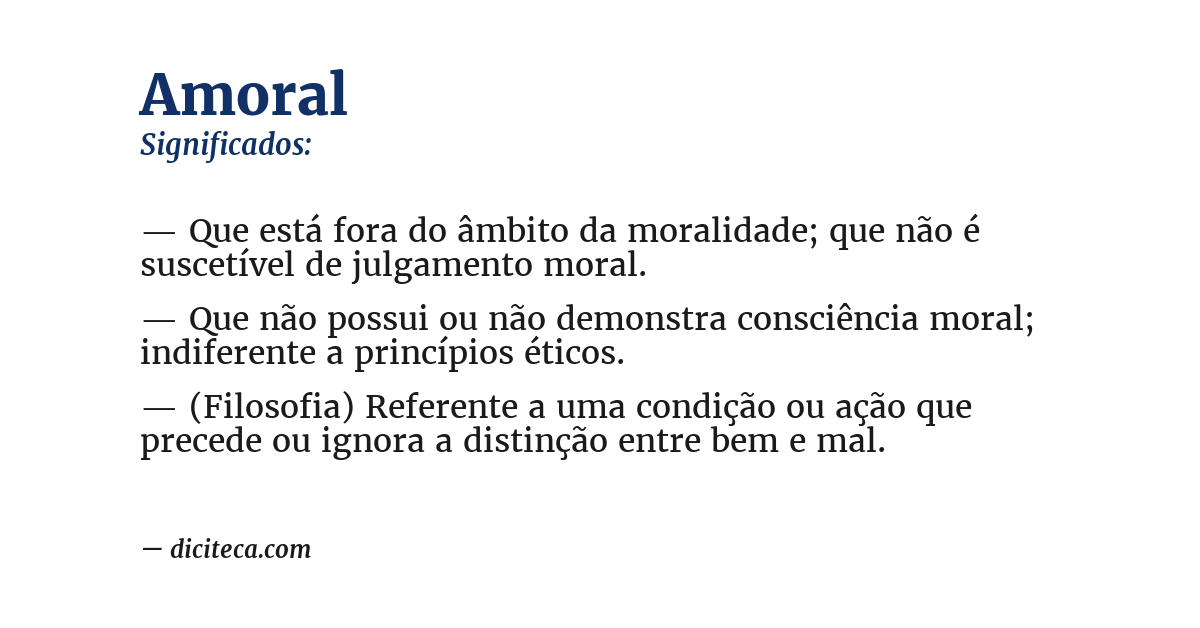 Significado de amoral