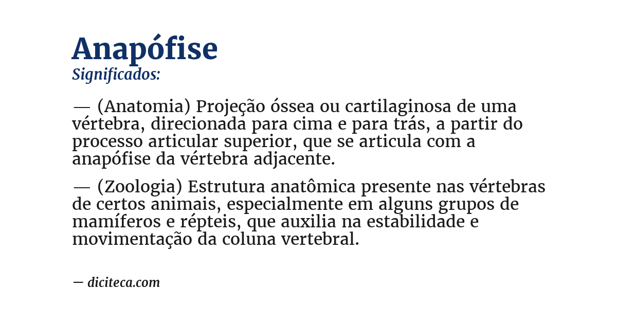 Significado de anapófise