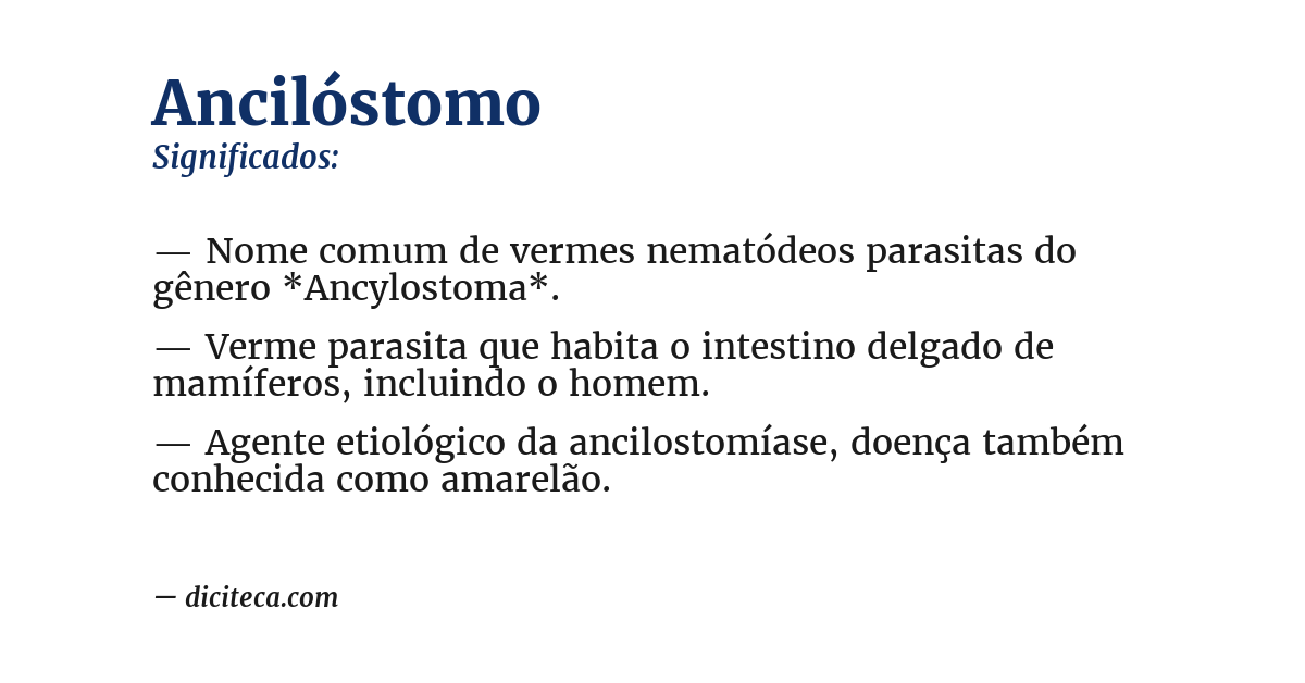 Significado de ancilóstomo