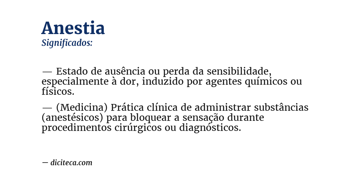Significado de anestia