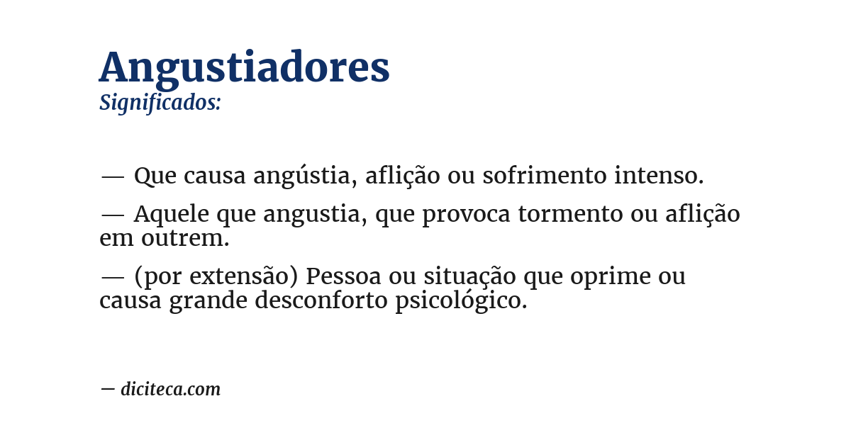 Significado de angustiadores