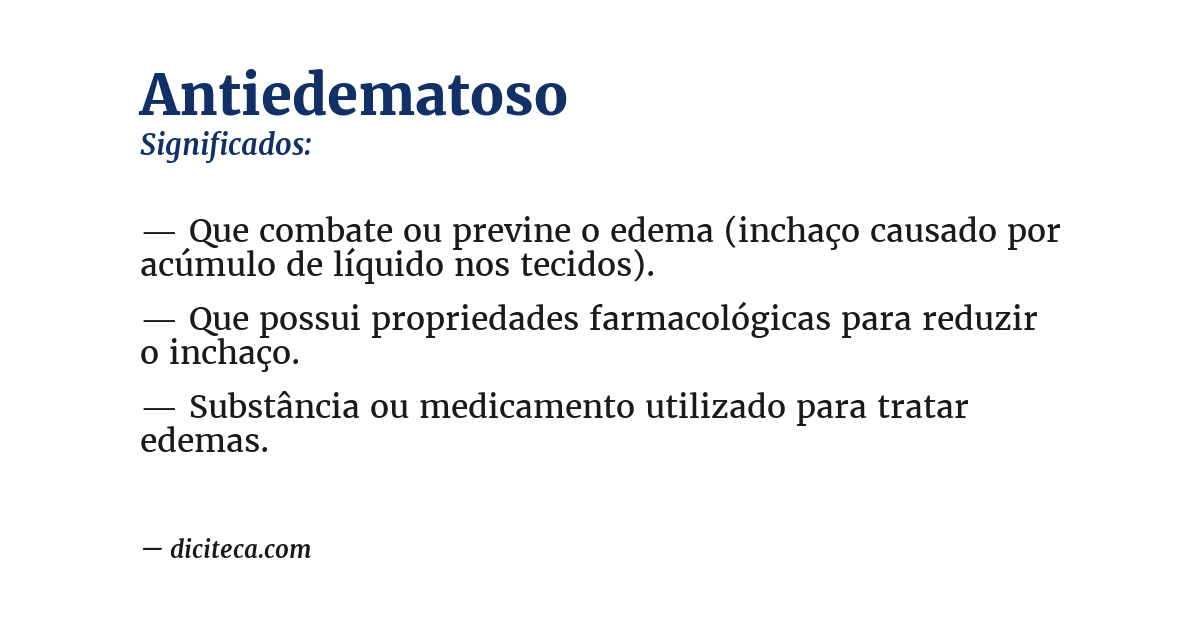 Significado de antiedematoso