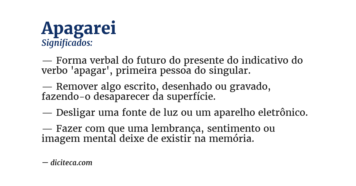 Significado de apagarei