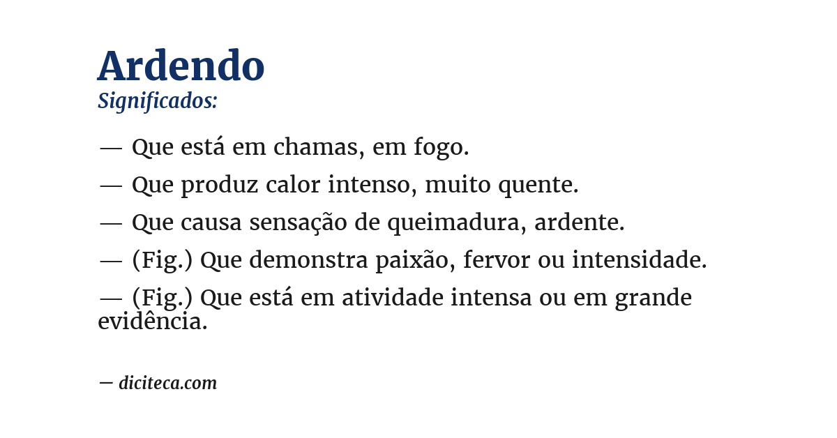 Significado de ardendo