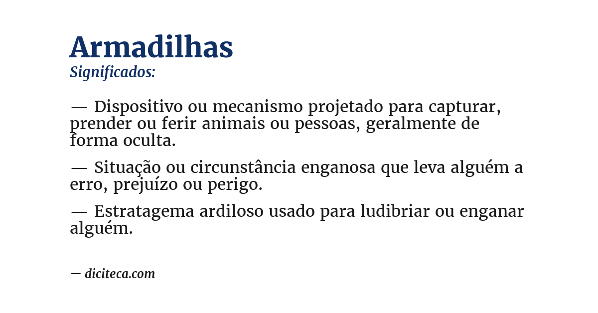 Significado de armadilhas