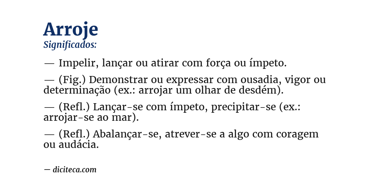 Significado de arroje
