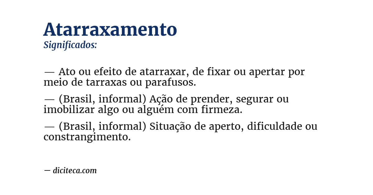 Significado de atarraxamento