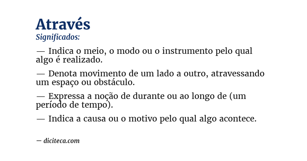 Significado de através
