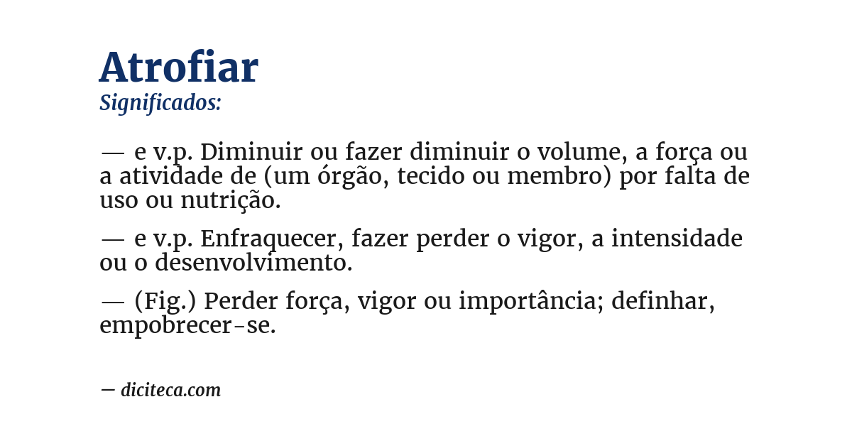 Significado de atrofiar
