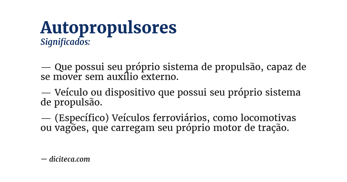 Significado de autopropulsores