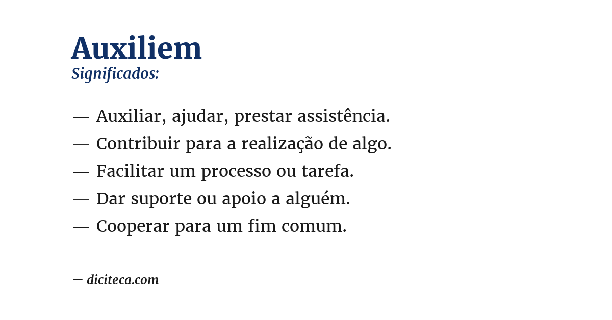 Significado de auxiliem