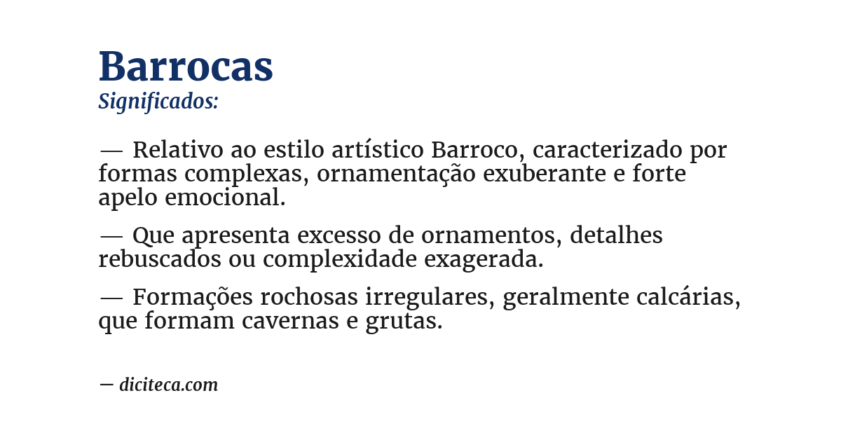 Significado de barrocas