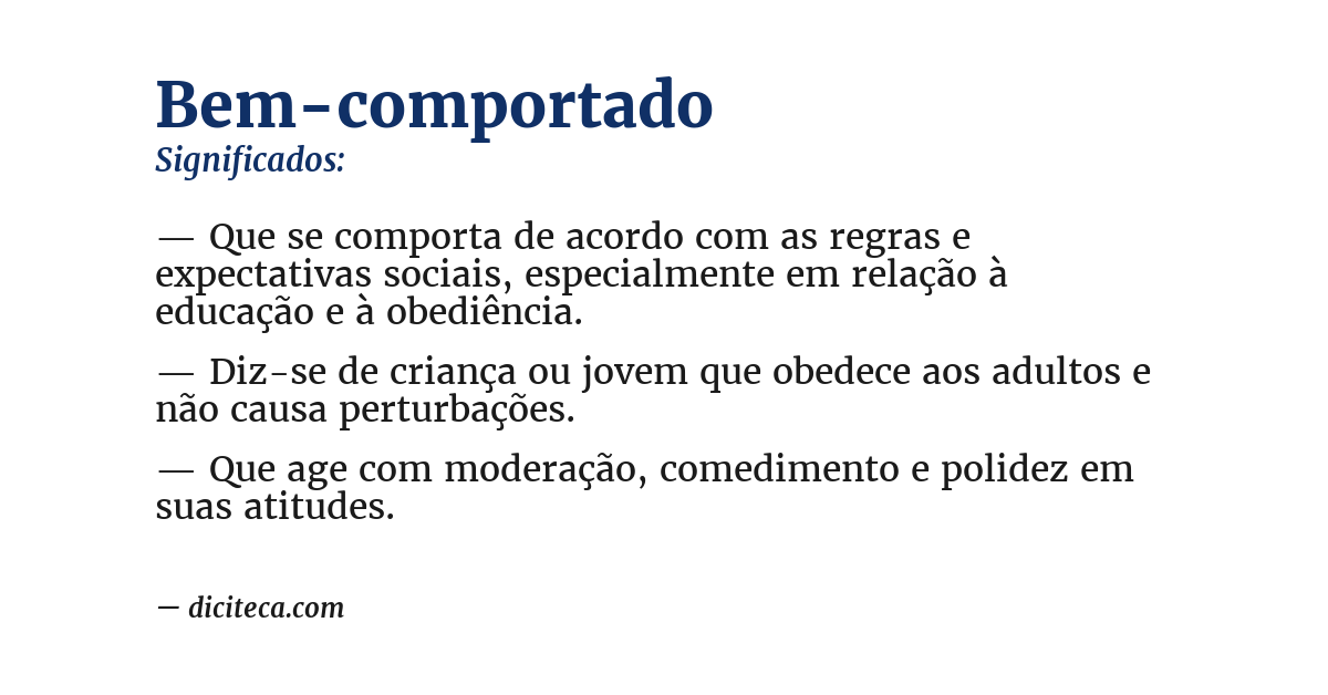 Significado de bem-comportado