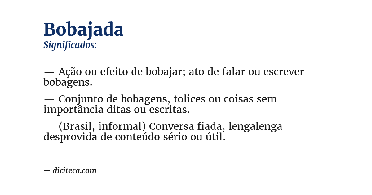 Significado de bobajada