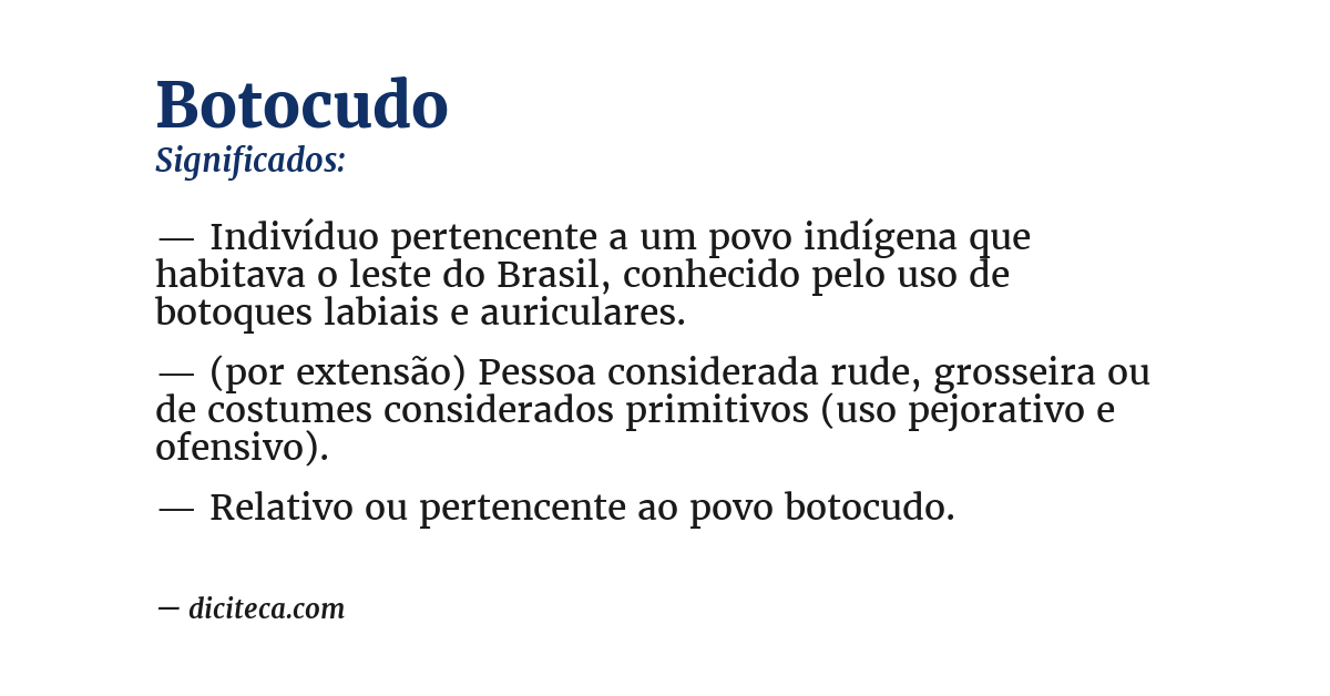 Significado de botocudo
