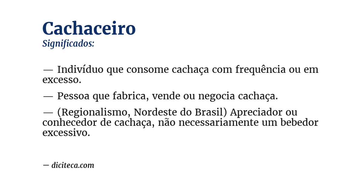 Significado de cachaceiro