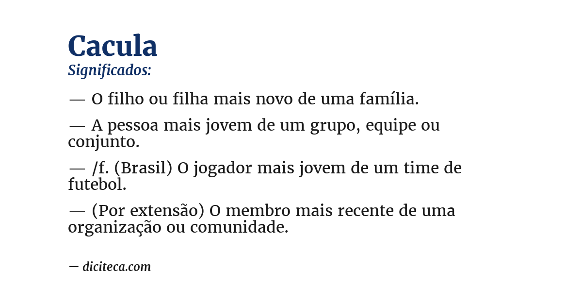 Significado de cacula