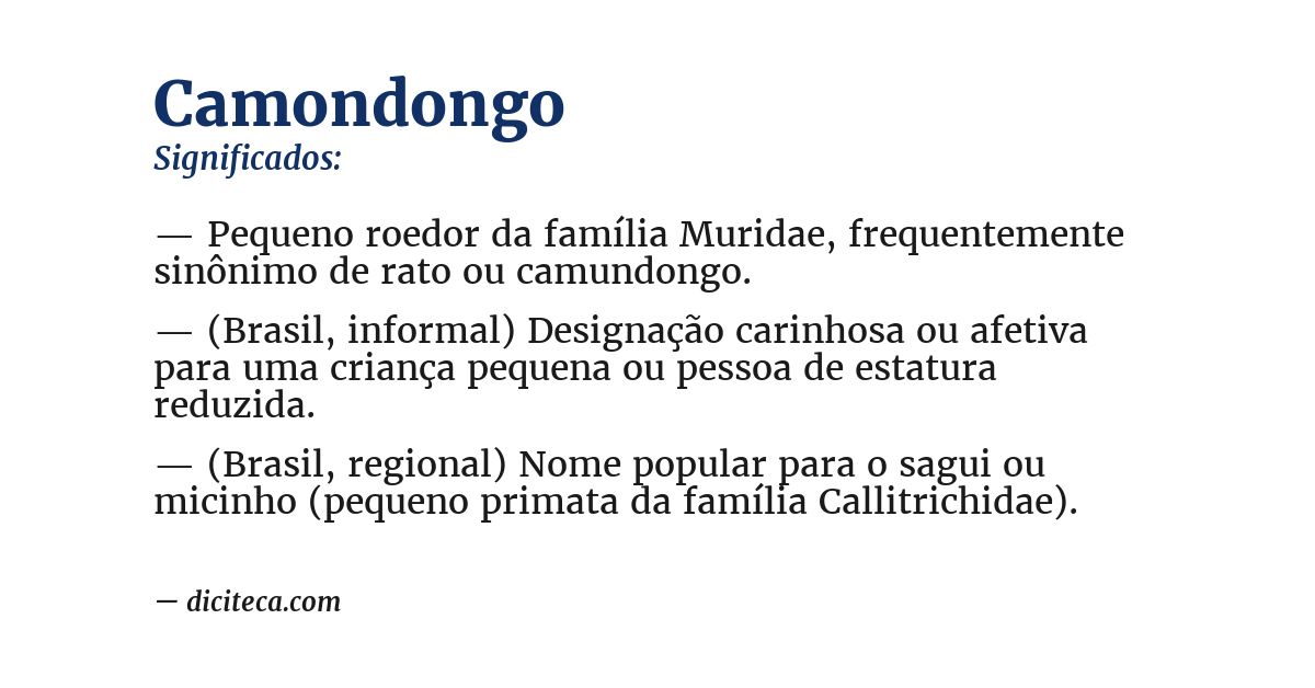 Significado de camondongo