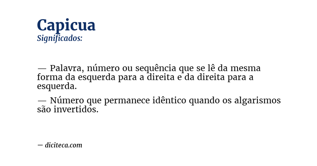 Significado de capicua
